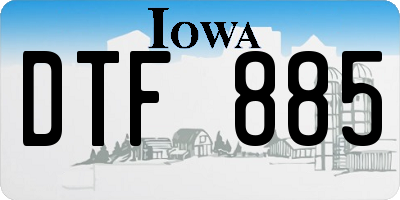 IA license plate DTF885