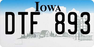 IA license plate DTF893