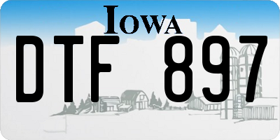 IA license plate DTF897