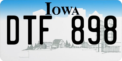 IA license plate DTF898