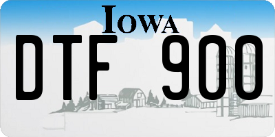 IA license plate DTF900
