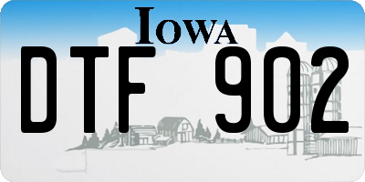 IA license plate DTF902