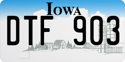 IA license plate DTF903