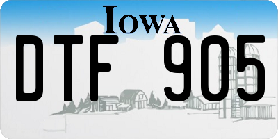 IA license plate DTF905