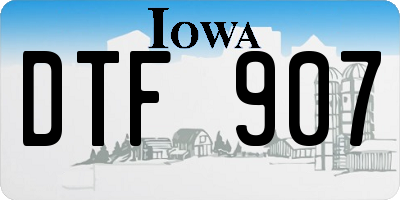 IA license plate DTF907