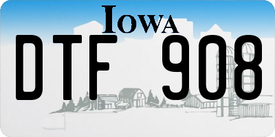 IA license plate DTF908