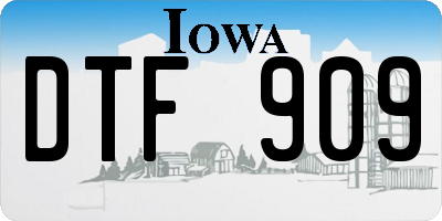 IA license plate DTF909