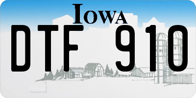 IA license plate DTF910