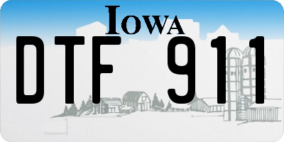 IA license plate DTF911