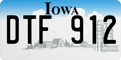 IA license plate DTF912