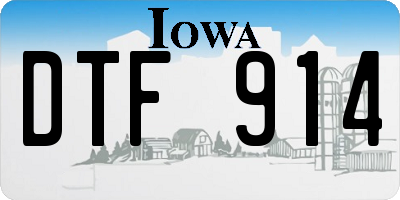 IA license plate DTF914