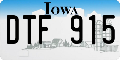 IA license plate DTF915