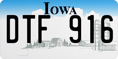 IA license plate DTF916