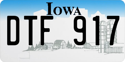 IA license plate DTF917