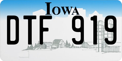 IA license plate DTF919