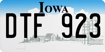 IA license plate DTF923