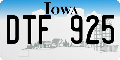 IA license plate DTF925