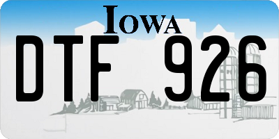 IA license plate DTF926