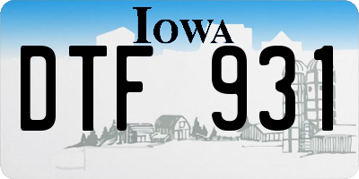 IA license plate DTF931