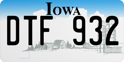 IA license plate DTF932