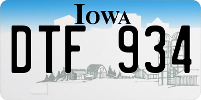 IA license plate DTF934