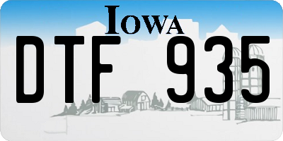 IA license plate DTF935
