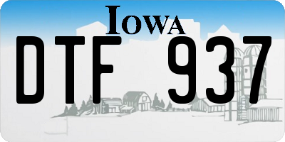 IA license plate DTF937