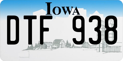 IA license plate DTF938