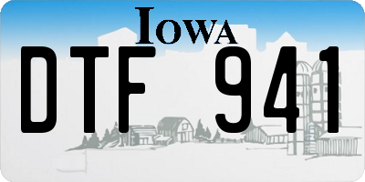 IA license plate DTF941