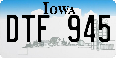 IA license plate DTF945