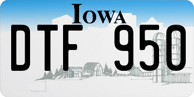 IA license plate DTF950