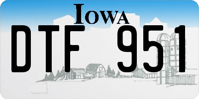 IA license plate DTF951