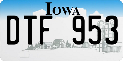 IA license plate DTF953