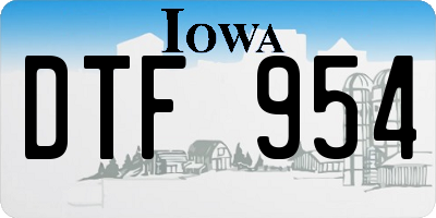 IA license plate DTF954