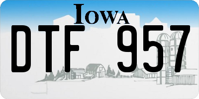 IA license plate DTF957