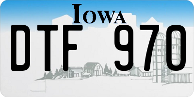 IA license plate DTF970