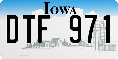 IA license plate DTF971