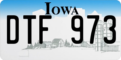 IA license plate DTF973