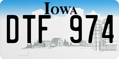 IA license plate DTF974