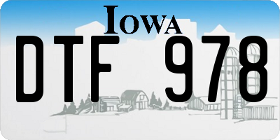 IA license plate DTF978