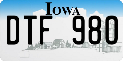 IA license plate DTF980