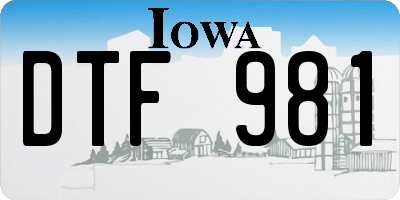 IA license plate DTF981