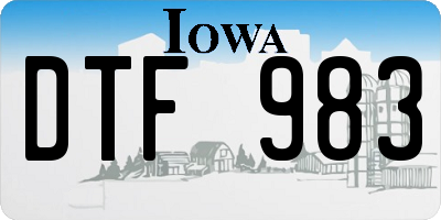 IA license plate DTF983