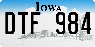 IA license plate DTF984