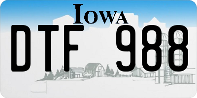 IA license plate DTF988