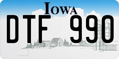 IA license plate DTF990