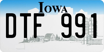 IA license plate DTF991