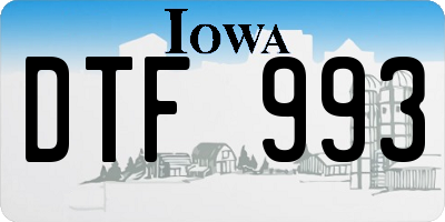 IA license plate DTF993