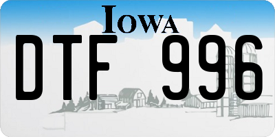 IA license plate DTF996