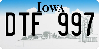 IA license plate DTF997